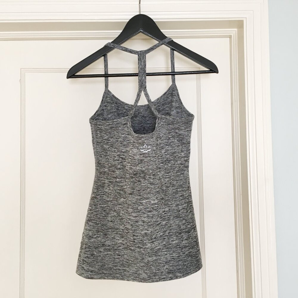Beyond Yoga Slim Racerback Cami in Spacedye Gray